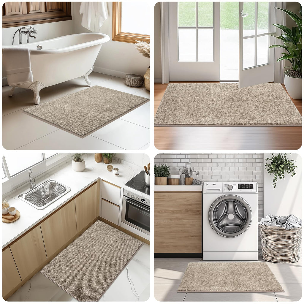 DOMUSTEX Washable Kitchen Rug 24" x 82" / 60cm x 210cm, Non Slip Kitchen Mat for Floor, Absorbent Indoor Entryway Runner Rug for Hallway, Laundry, Bathroom, Bedroom (Roll Packing)