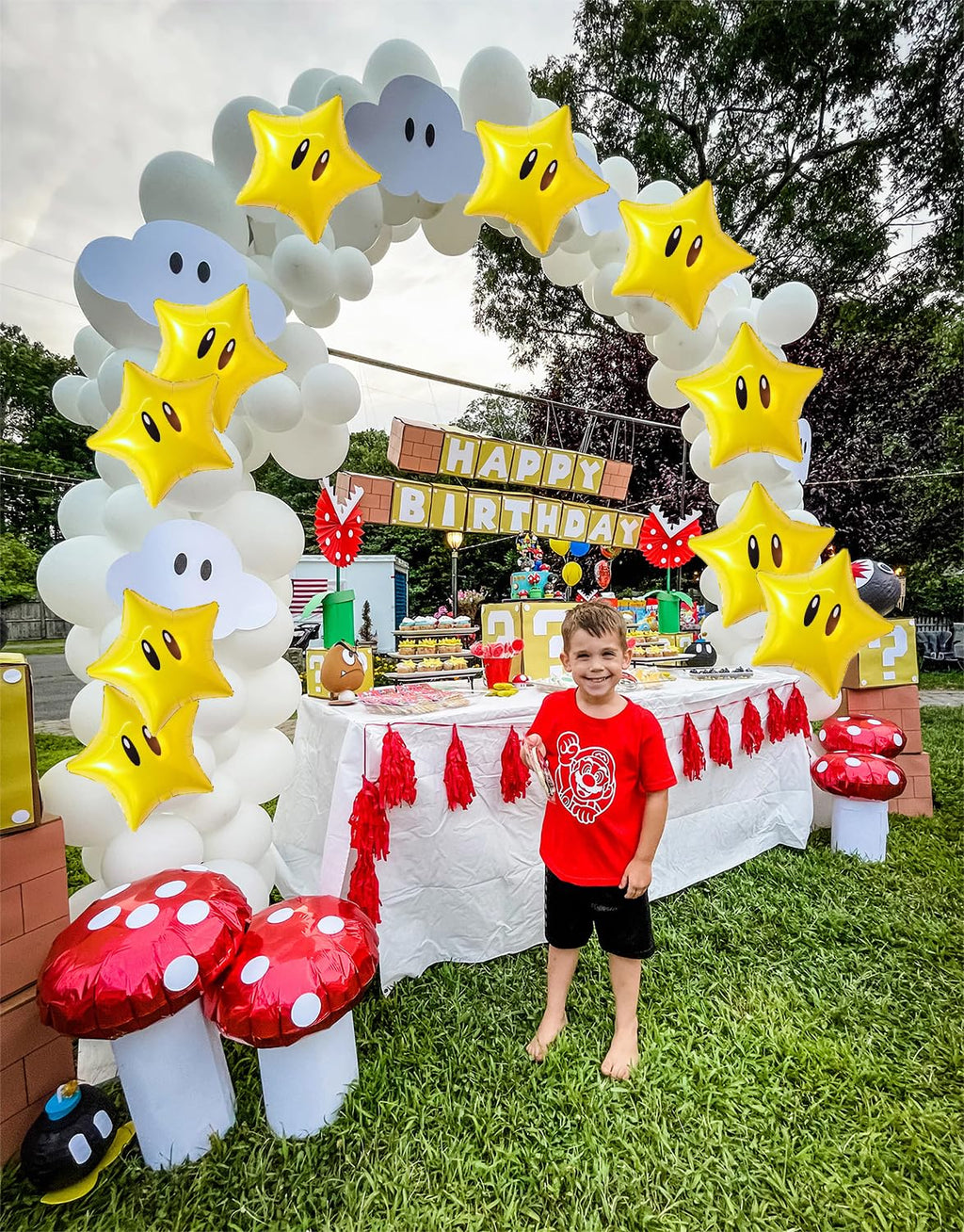 16PCS Foil Star Balloons, 40Inch Number 5 and Star Foil Balloons For Game Theme 5th Birthday Party Decorations Children Party Supply Party Decor （5th）