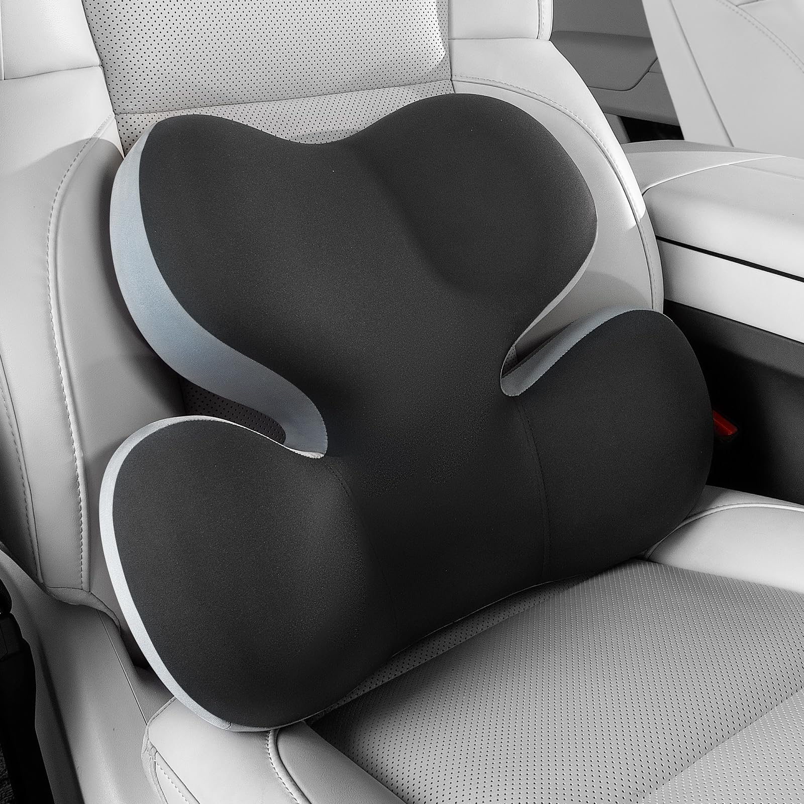 BEBAS Lumbar Support Pillow for Car, Ergonomic Memory Foam Back Cushion for Driving, Lower Back Support for Pain Relief, Lumbar Cushion for Car Seats, Office Chairs, Wheelchairs - Blackgray
