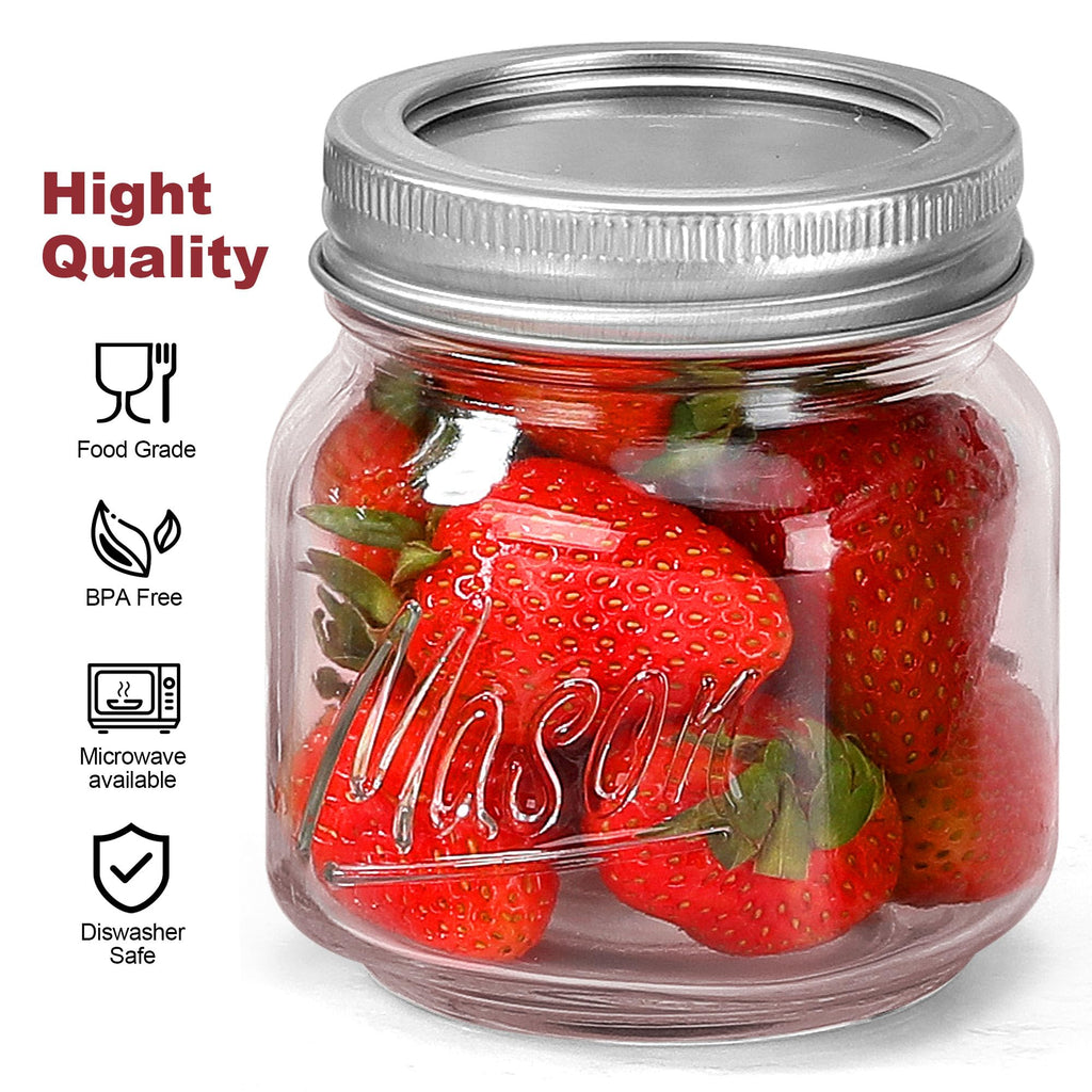 Mason Jars 10oz - 12Pack Glass Jars with Leak Proof & Food Grade Canning Jars for Spices, Dry Food Storage & DIY Crafts, Perfect for Home Cooks, Meal Prep, and Crafting Enthusiasts