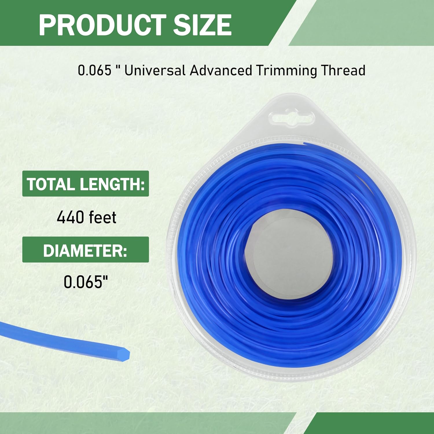 WLM-165 Hexagonal Trimmer Line - 0.65-Inch x 440-Foot for Gas & Electric Trimmers | 1 Pack