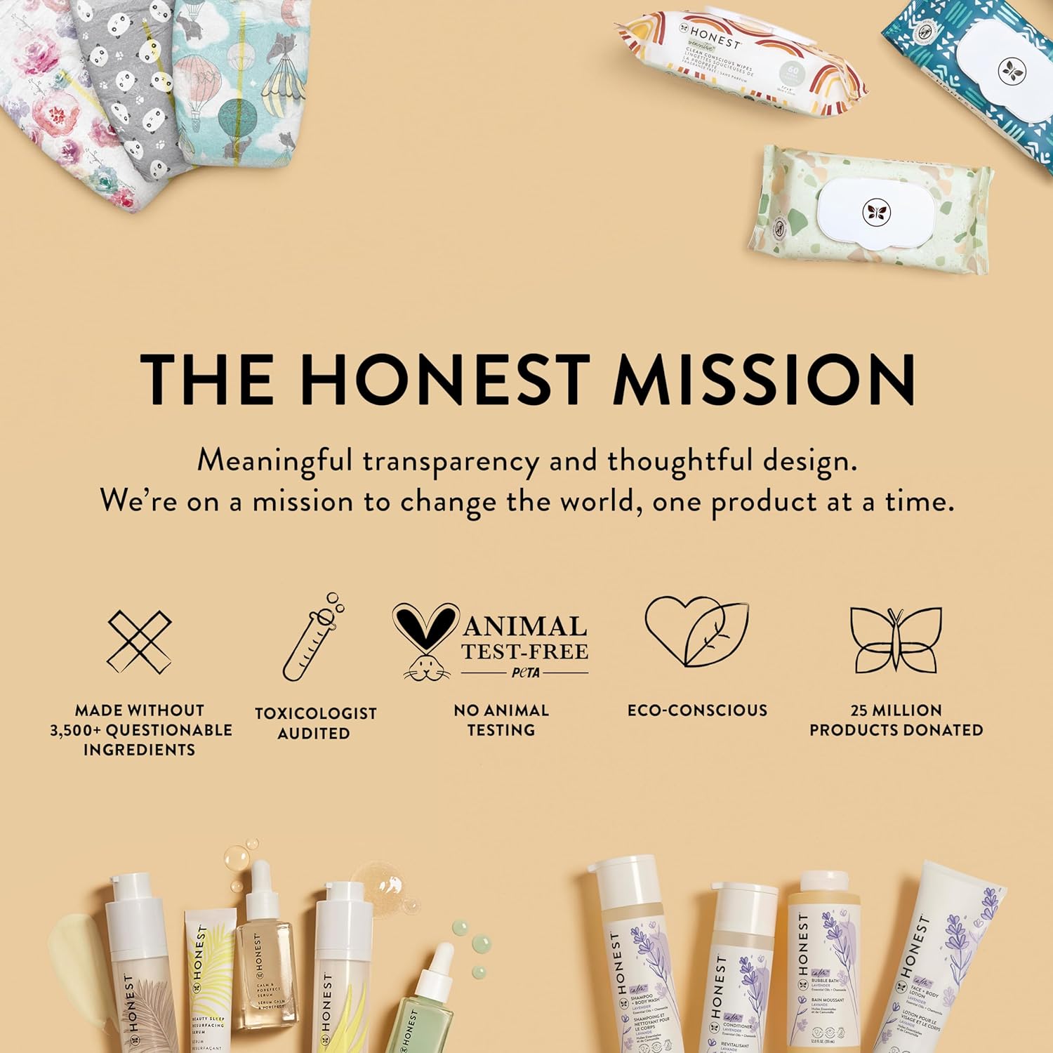 The Honest Company Foaming Bubble Bath - Tear-Free, Hypoallergenic Lavender Calm, 12 fl oz
