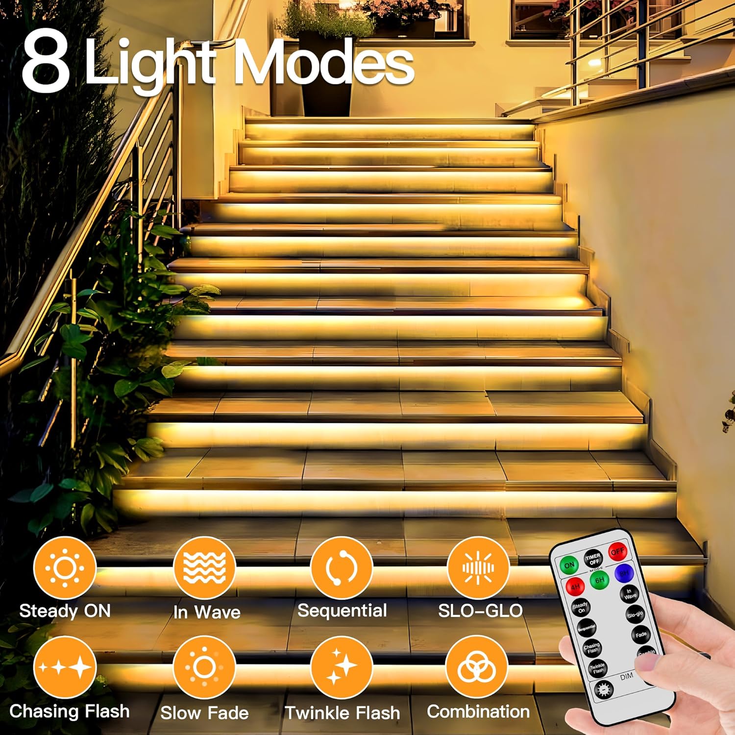 Skiennix 50ft LED Rope Lights - Waterproof 300 LED with Remote & Timer | Warm White for Indoor & Outdoor Use