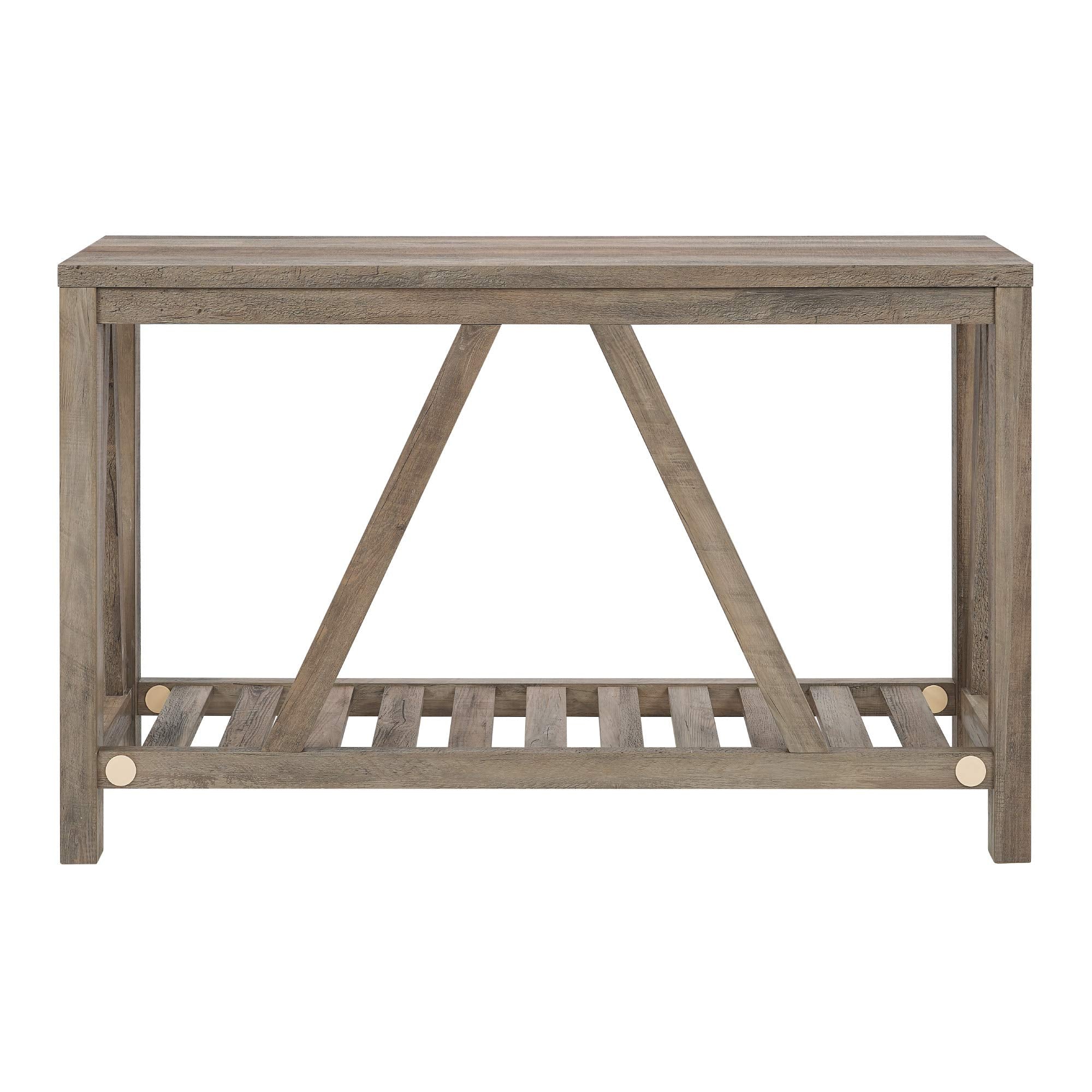 Walker Edison Modern Farmhouse Accent Entryway Table Entry Table Living Room End Table, 52 Inch, Grey Wash
