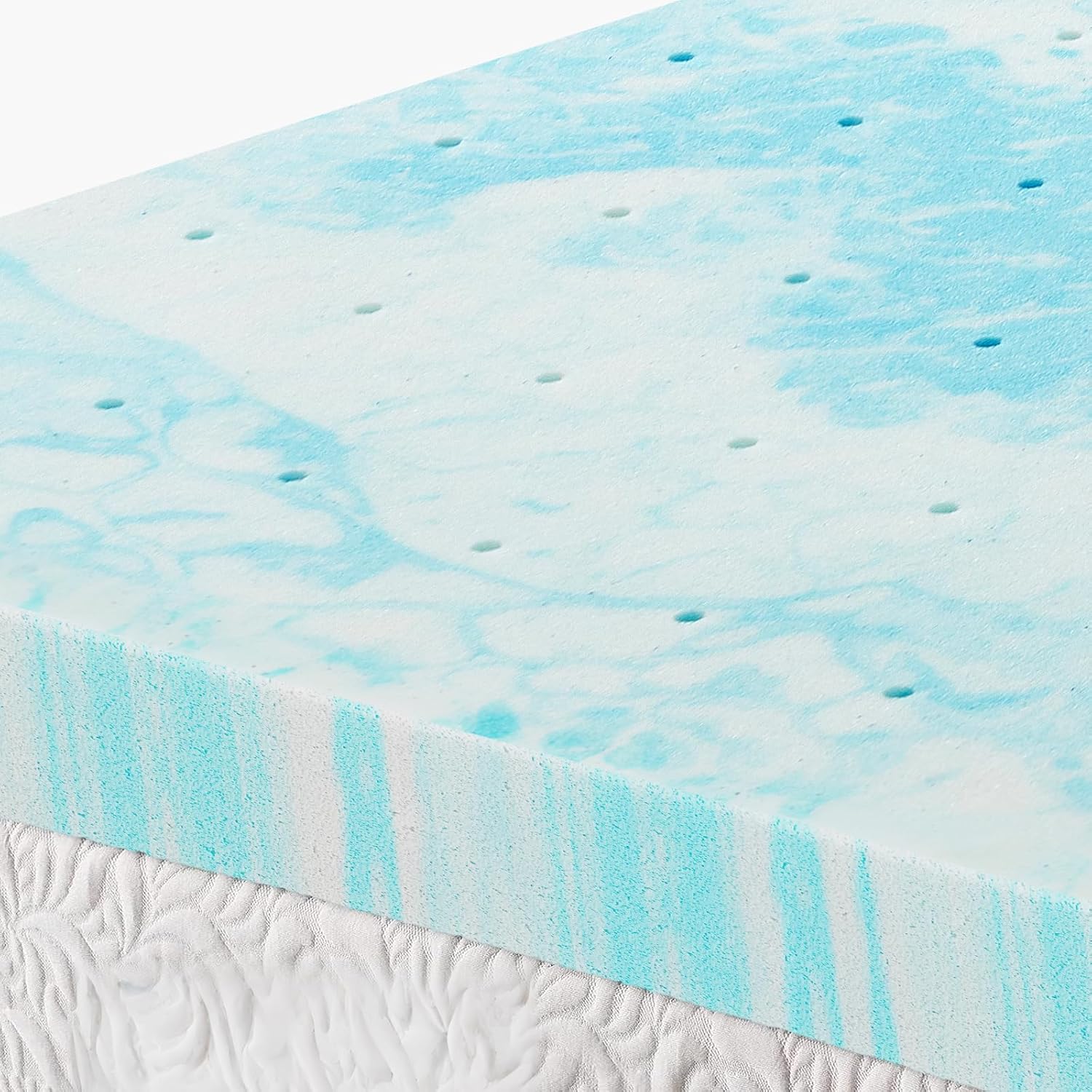 OLIXIS Gel Memory Foam Mattress Topper - Queen Size 3 Inch | Cooling, Soft, Breathable & Pressure-Relieving