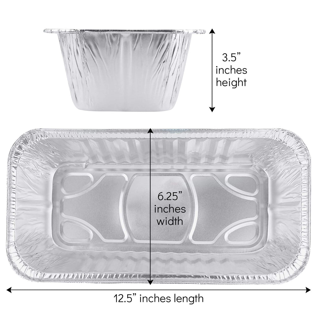 PLASTICPRO Disposable Loaf Pans Aluminum Tin Foil Meal Prep Bakeware - Cookware Perfect for Baking Cakes, Bread, Meatloaf, Lasagna (50, 5 Pound)