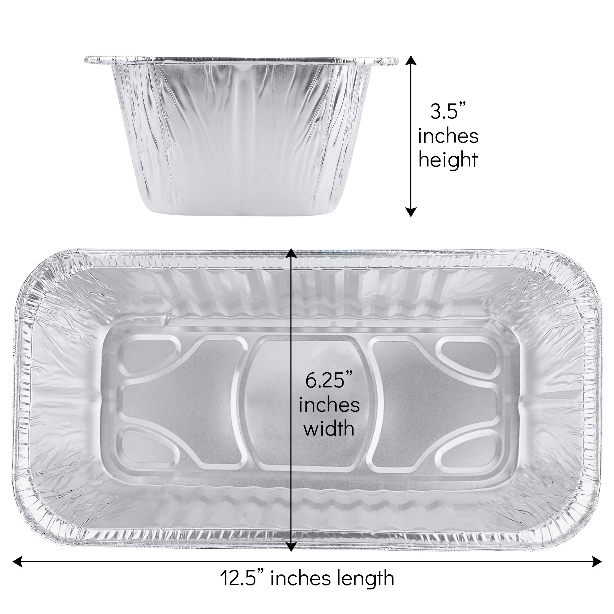 PLASTICPRO Disposable Loaf Pans Aluminum Tin Foil Meal Prep Bakeware - Cookware Perfect for Baking Cakes, Bread, Meatloaf, Lasagna (50, 5 Pound)