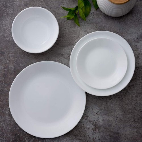 Corelle Vitrelle 8-Piece Salad Plates Set - Chip Resistant, Lightweight, Winter Frost White 6.75-Inch