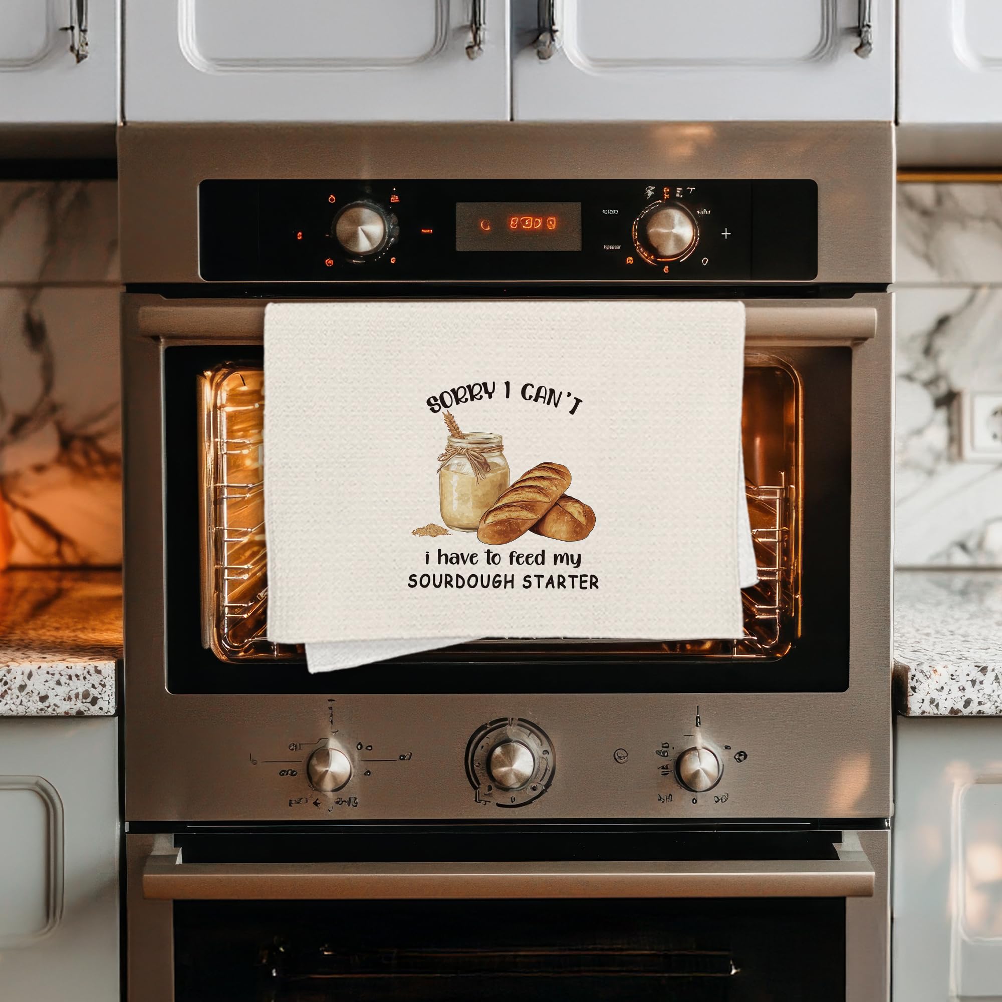 FTKBGHY Funny Baking Gifts Kitchen Towels, Gifts for Sourdough Bread Bakers Baking Lovers, Baker Gift Decorative Dish Hand Tea Towels for Bakery Kitchen, 16x24 Inch