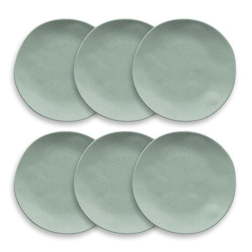 Abode Homewares TarHong Organic Wheat Polypro Dinner Plate, Microwaveable, Shatterproof, Indoor/Outdoor, 10.6-Inch Diameter, Sage Green, Set of 6