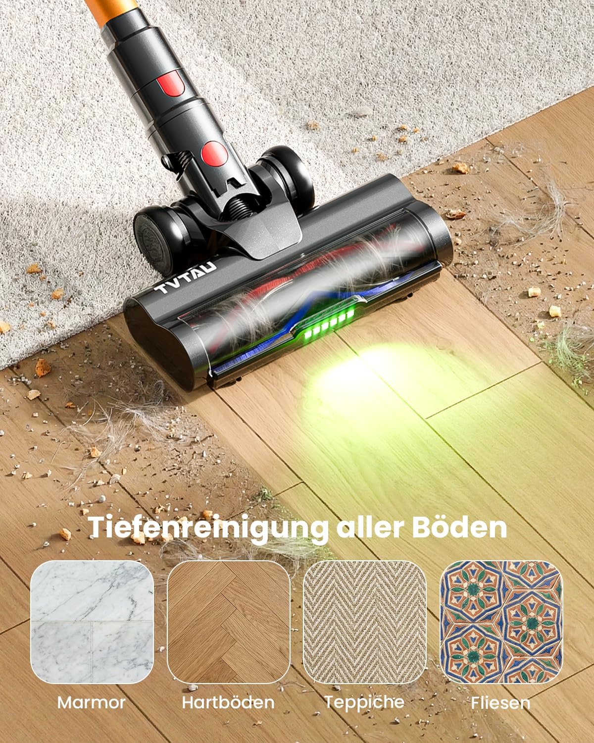 Skiennix Cordless Vacuum Cleaner - 600W Power, 70-Minute Runtime, LED Display, 1.4L Dust Cup | Ideal for Hardwood Floors & Pet Hair