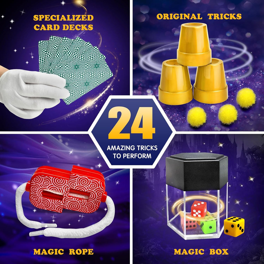 Magic Set Advent Calendar 2025 - Engaging Tricks & STEM Toys for Kids Aged 8-12 | Perfect Christmas Gift