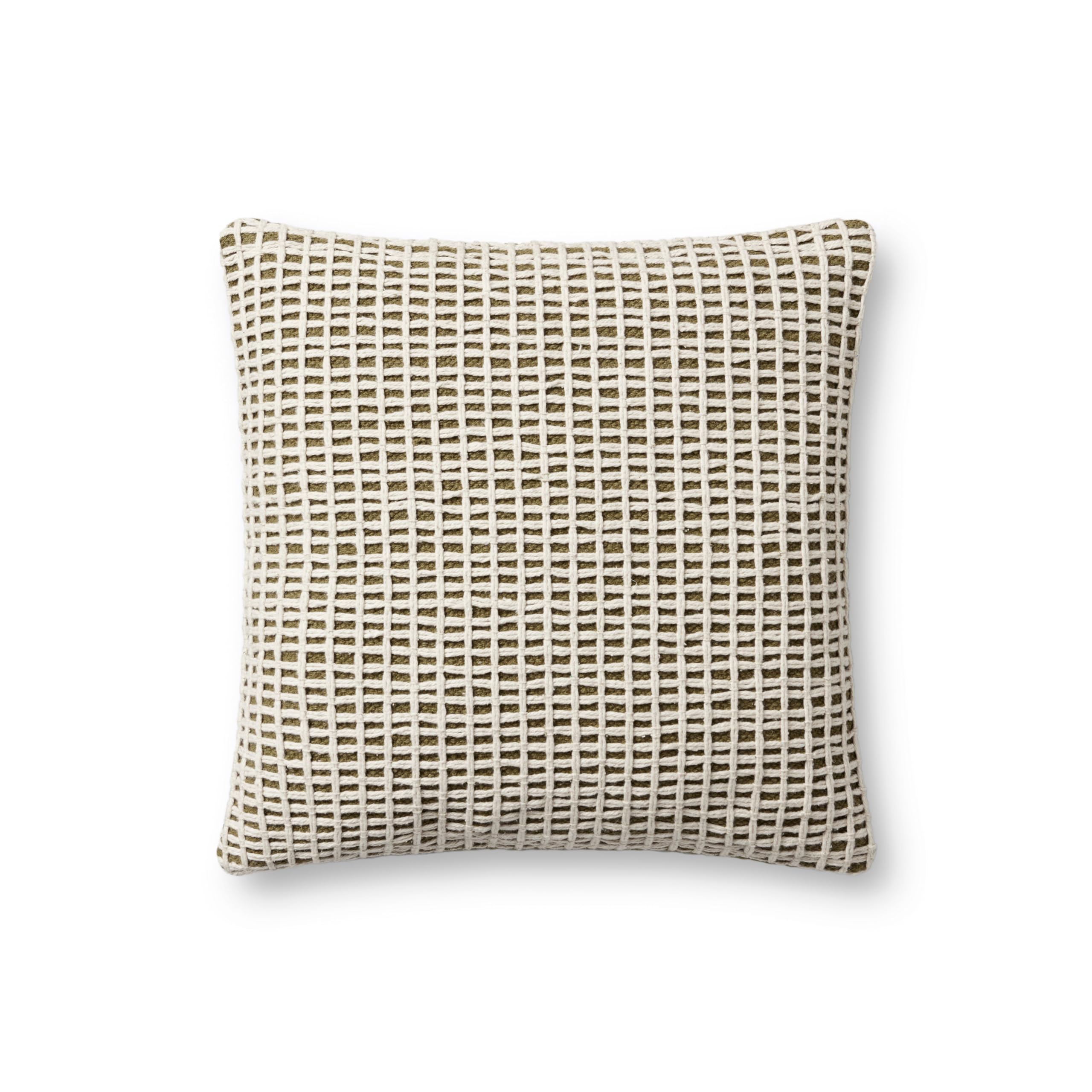 Loloi PLL0119 Green/Ivory 18'' x 18'' Cover w/Down Pillow
