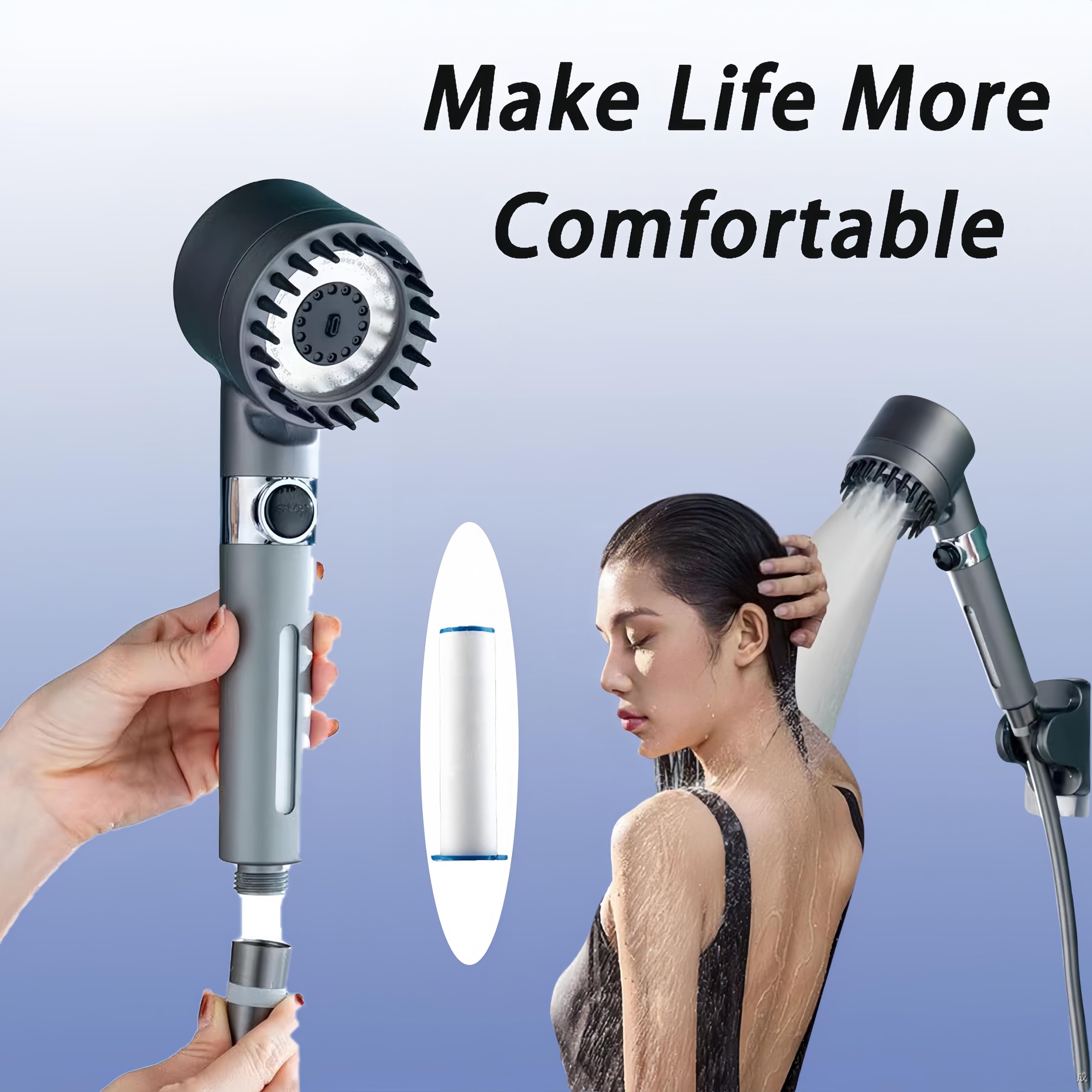 10Pcs Shower Head Filter Drivese, 2.75 Inch Ion Shower Dropse Head Filter PP Cotton Replacement Cartridge, Water Filter Core Cotton For Handheld Showerheads.