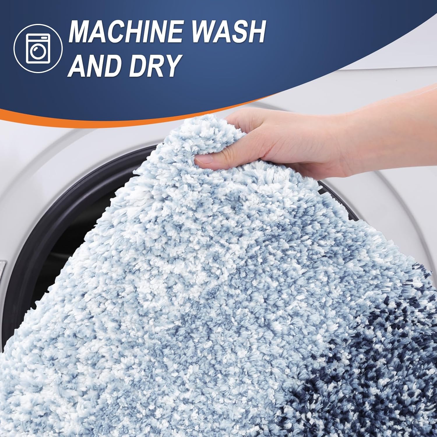 OLANLY Bathroom Rugs - Extra Soft Microfiber Mat, Quick-Dry & Machine Washable, 30x20, Navy Blue