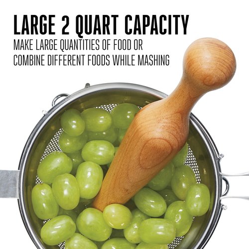 Weston Stainless Steel Cone and Pestle Set (83-3030-W), 2 Quart Capacity, Dishwasher Safe, 1.9-Liter, Silver