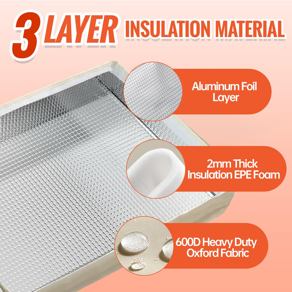 Air Conditioner Covers for Inside to Protect AC and Winter Insulation, 3 Layers Insulation Window Air Conditioner Cover with Aluminum Foil and 2mm Foam, 21"W x 15"H x 3.5"D - Beige