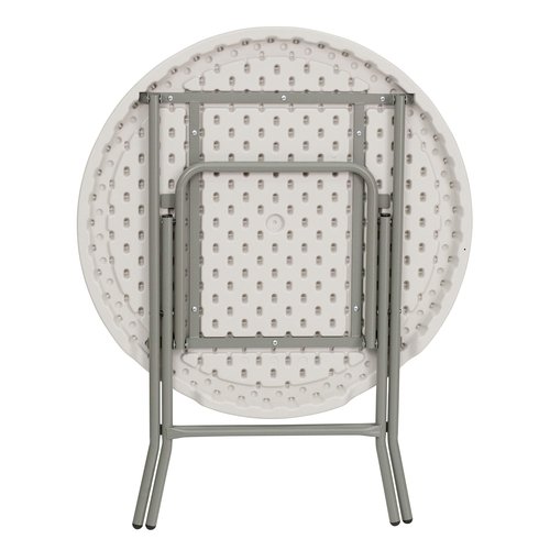 Flash Furniture Kathryn Commercial Grade 2.63-Foot Round Granite White Plastic Folding Table