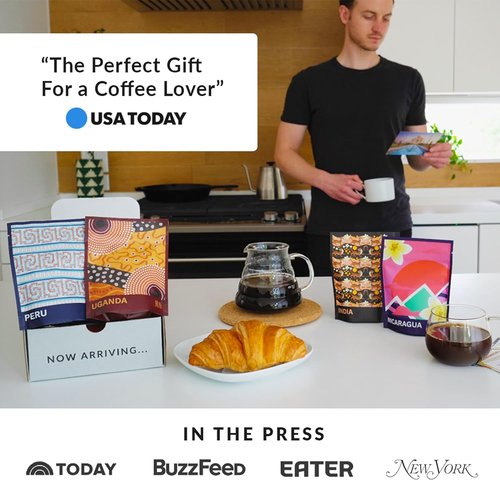 Atlas Coffee Club Gourmet Coffee Discovery Set - 4-Pack Variety Box of Premium Single Origin Coffees