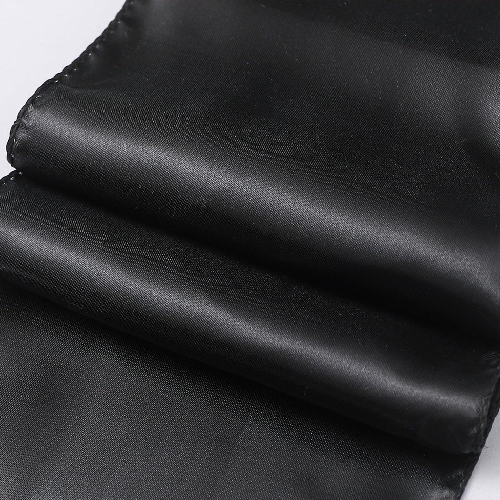 Skiennix Satin Black Chair Sashes - 7" x 108" Universal Ties for Weddings & Events | 50 Pack