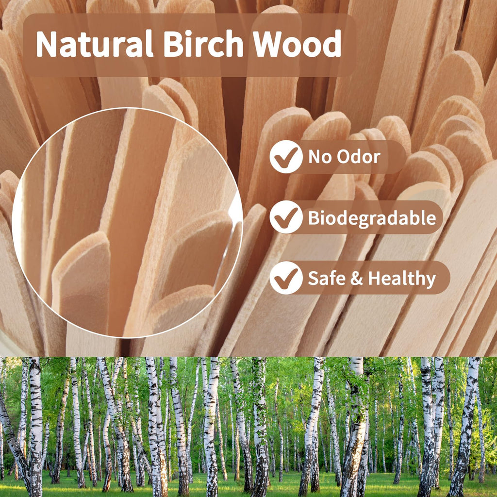 MOWPOG 700 Pcs Natural Wooden Coffee Stirrers, 5.5" Disposable Stir Sticks, Ideal for Coffee Bars and Parties, Smooth Splinter-Free Birch wood Stirrer for Tea and Beverages (5.5")