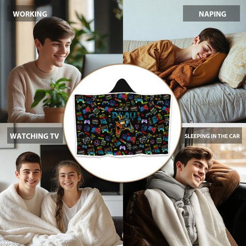 Bestshop Gaming Gifts for Gamers, Cool Wearable Blanket Hoodie for Men Teen Son Dad, Oversized Hoodie Blanket Gifts for Game Player, Gifts for Birthday Valentines Day Christmas