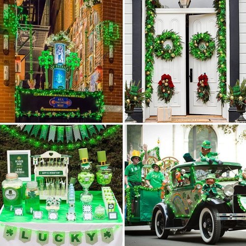 JMEXSUSS Battery Operated Green String Lights - 200 LED Waterproof 66ft Rope Lights with Remote for St. Patrick's Day Decor