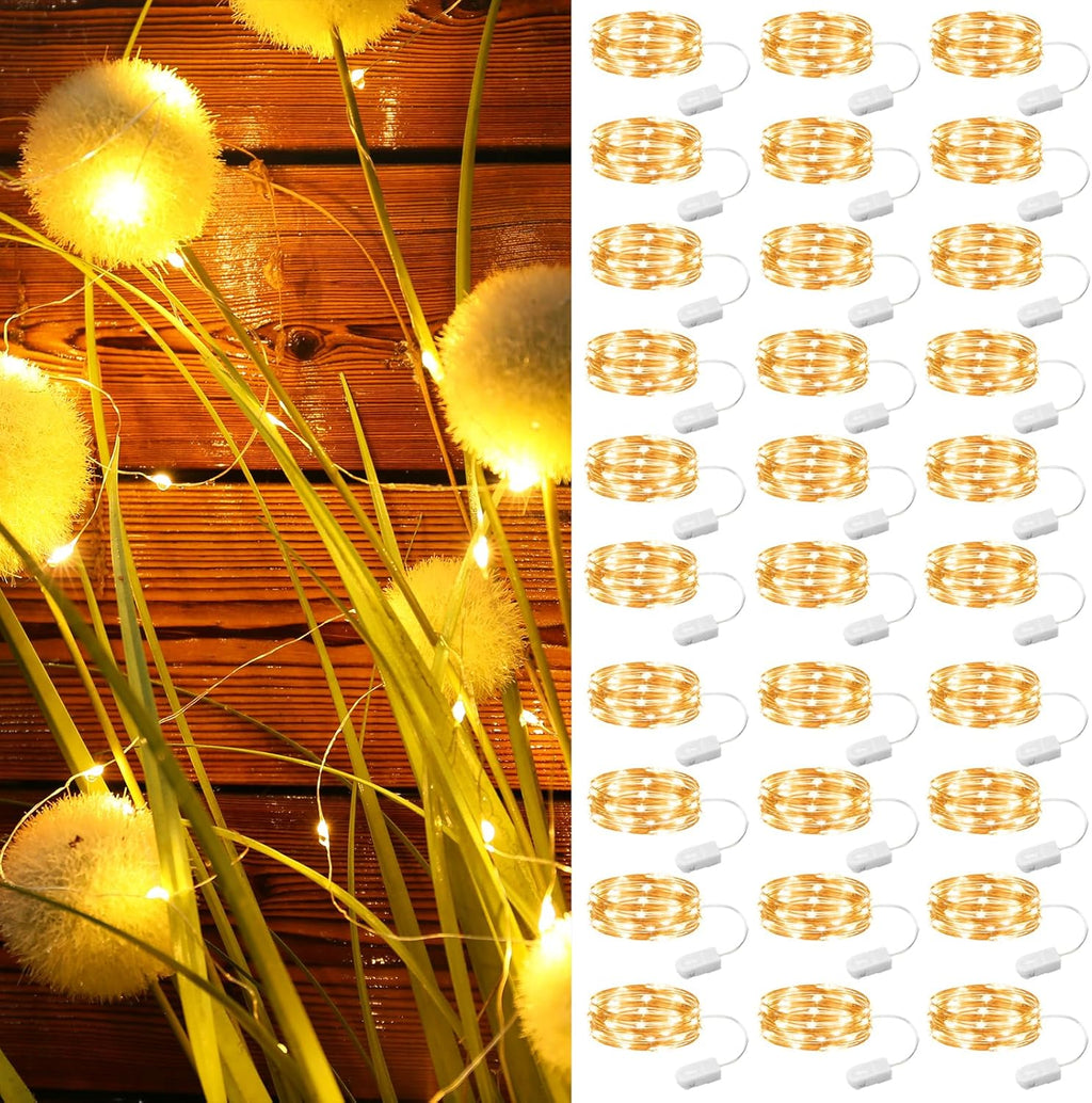 ZSJWL 30 Pack Battery Operated Fairy Lights - Warm White 7Ft Mini String Lights for Weddings & Decor