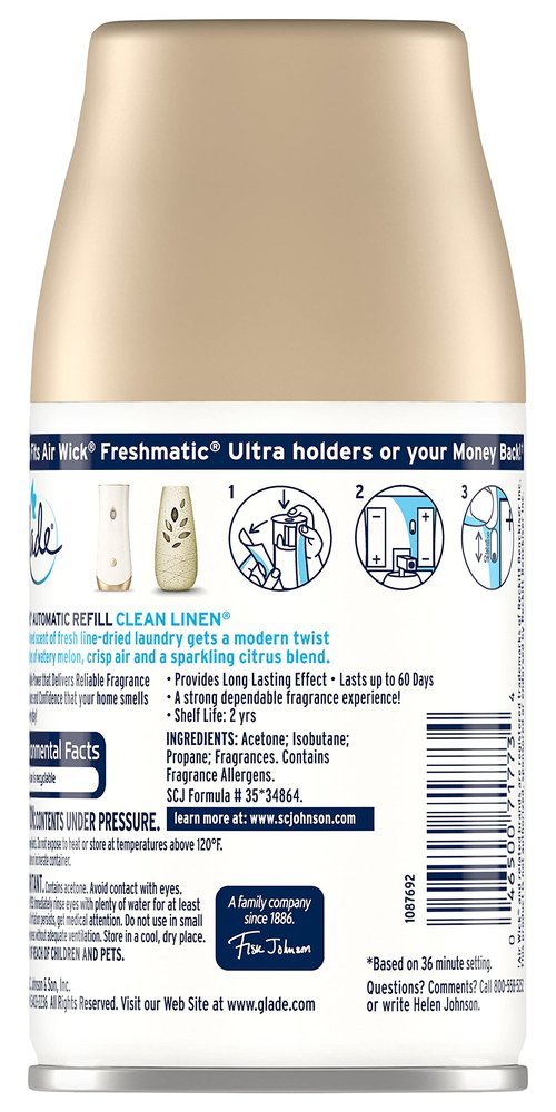 Glade Automatic Spray Refill - Clean Linen 6.2 oz. (Pack of 6)