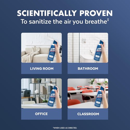 Lysol Air Sanitizer Spray - Bacterial Odor Eliminator for Home & Office | White Linen Scent, 10 oz (Pack of 3)
