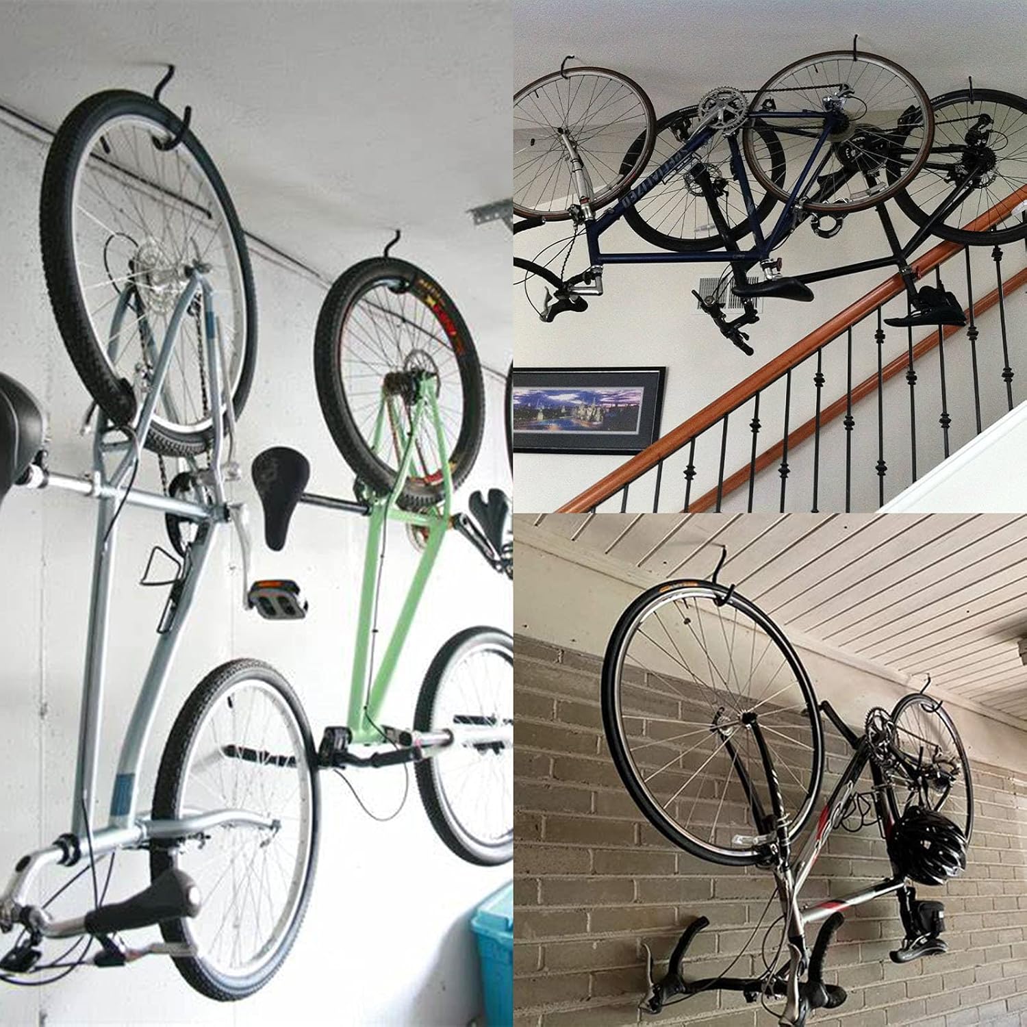 Skiennix 12PCS Heavy-Duty Bike Storage Hooks - Wall-Mounted Design for Bikes & Gear Storage