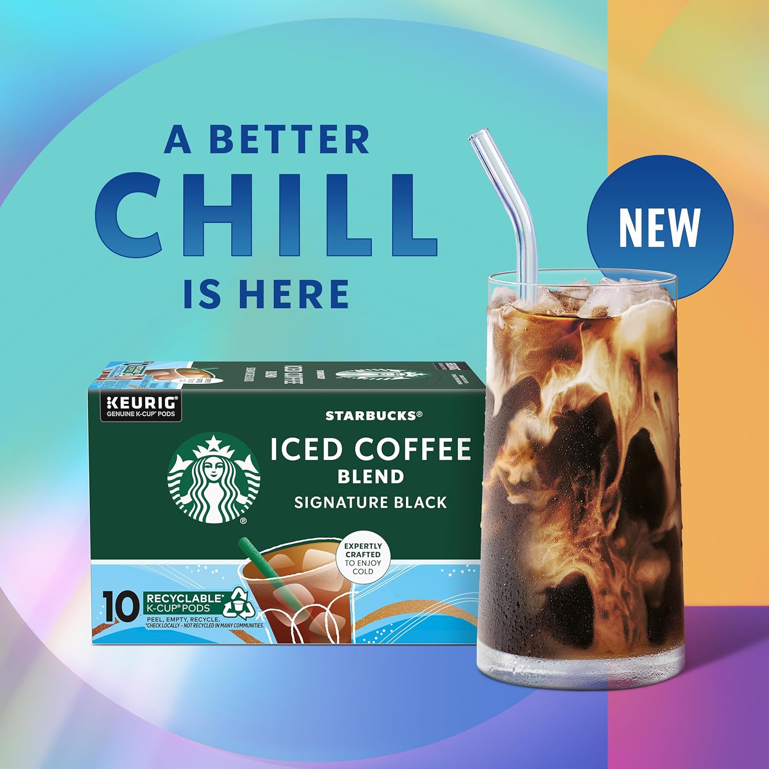 Starbucks K-Cup Coffee Pods - Medium Roast Iced Coffee Blend | 100% Arabica, 60 Pods Total