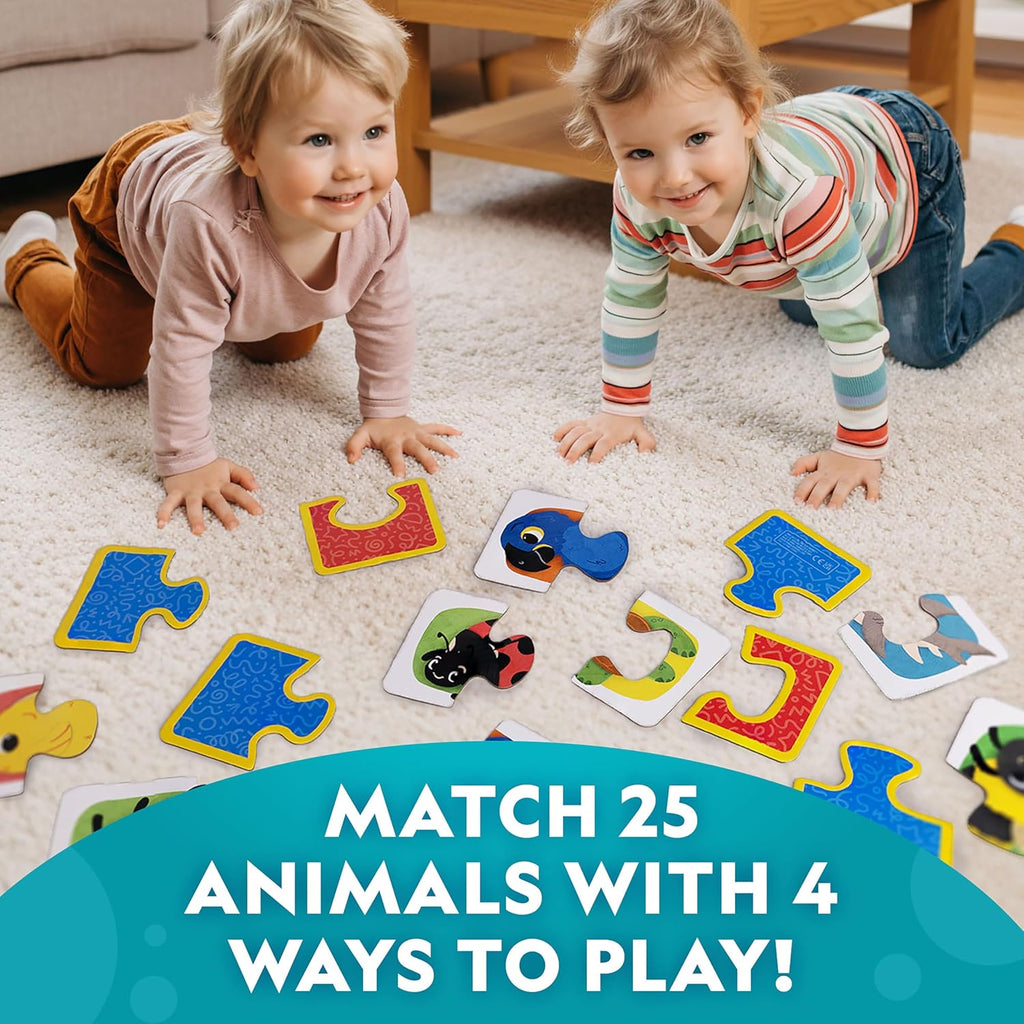 National Geographic Kids Animal Puzzle Games - 50 Matching Cards for Fun Early Learning | Portable Game Set