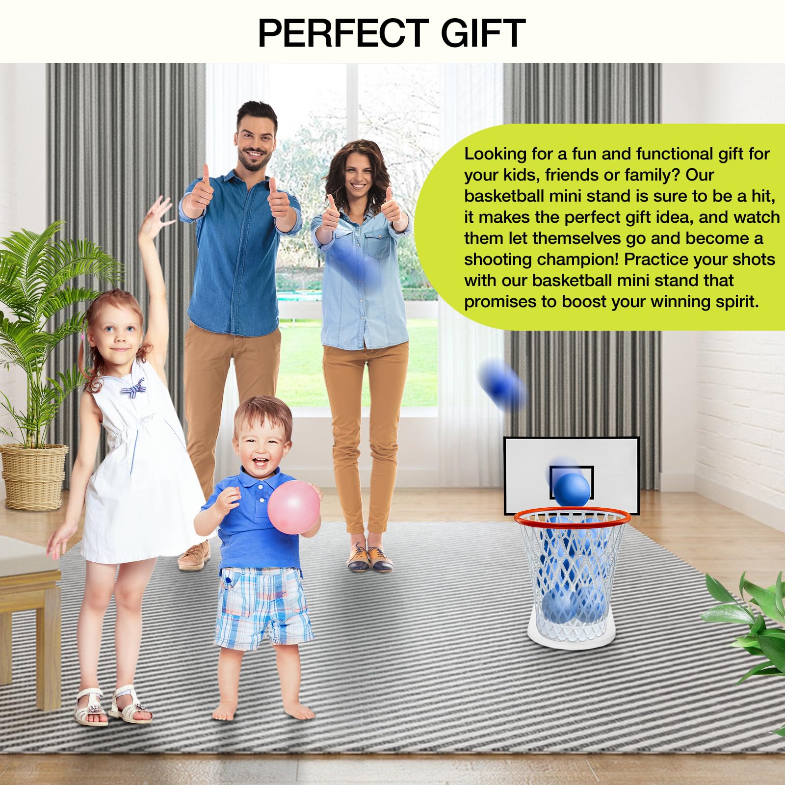 Basketball Hoop Wastebasket Set (Including 1pc Basketball Trash Can)Basketball Trash Can for Boys Room Decor- Christmas Gift for Boys-Garbage Can for Basketball Party and Basketball Gift,Easter basket