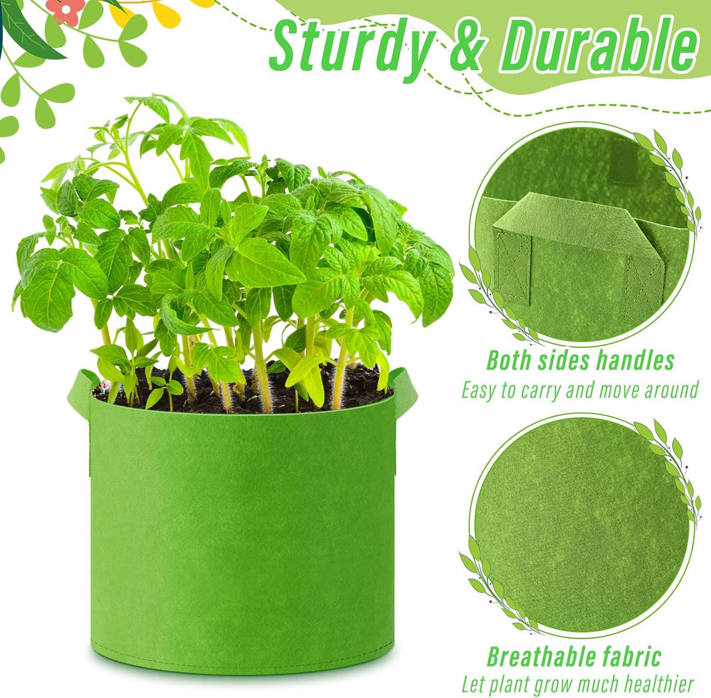 Ziliny 24 Pcs Multicolor Fabric Grow Bags - Thickened Non-Woven Planters with Handles | 5 Gallon Size