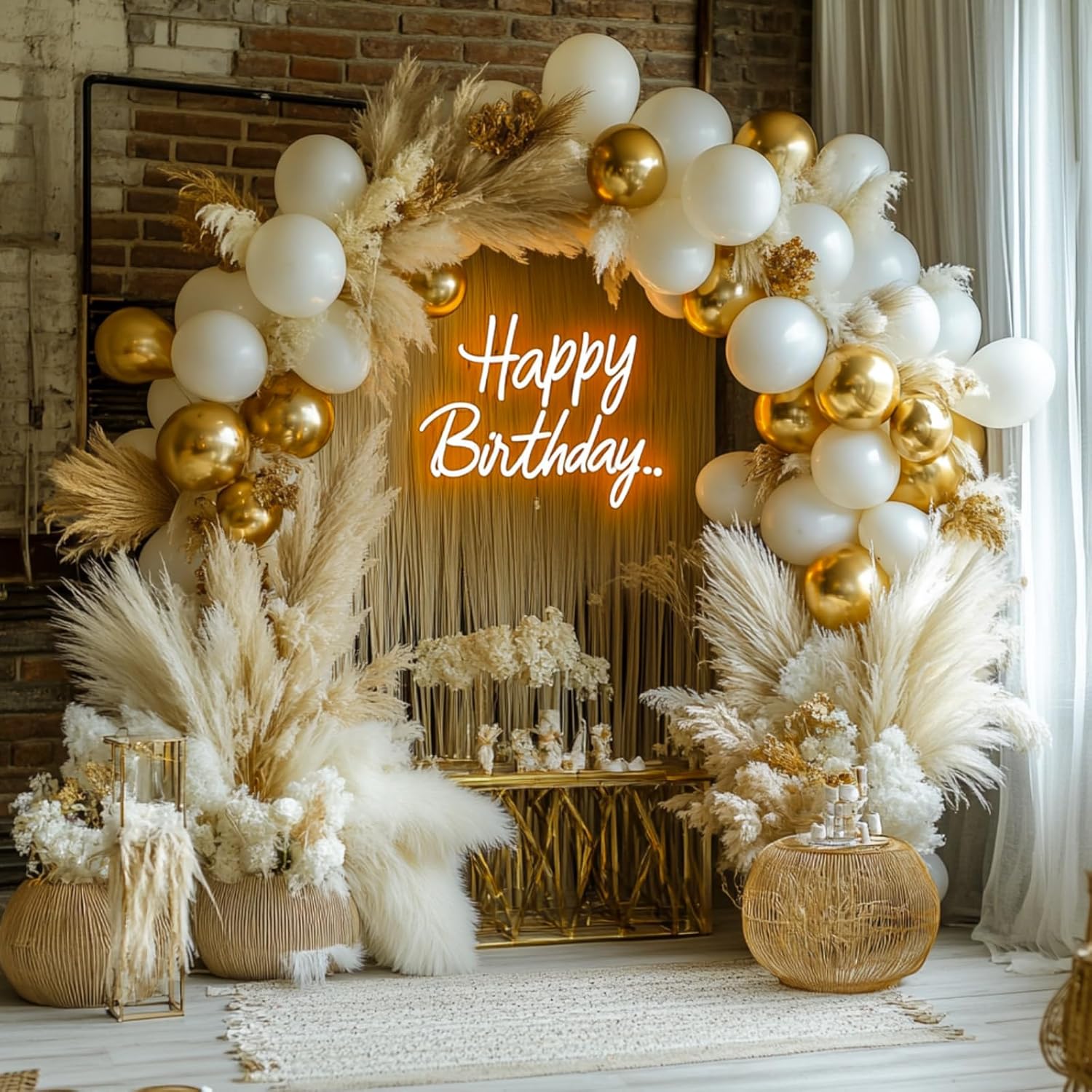 PartyWoo Balloon Arch Kit - 152pcs White & Gold Balloons for Baby Showers, Weddings & Birthdays | 18", 12", 10", 5" Sizes