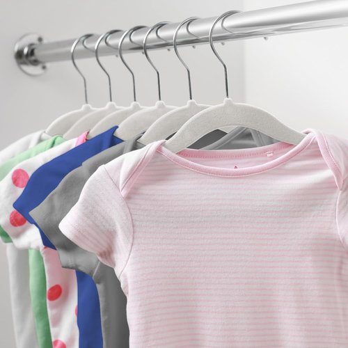 Casafield 50 Velvet Baby Hangers - Soft Ivory for Infant & Toddler Clothes - 11" Size