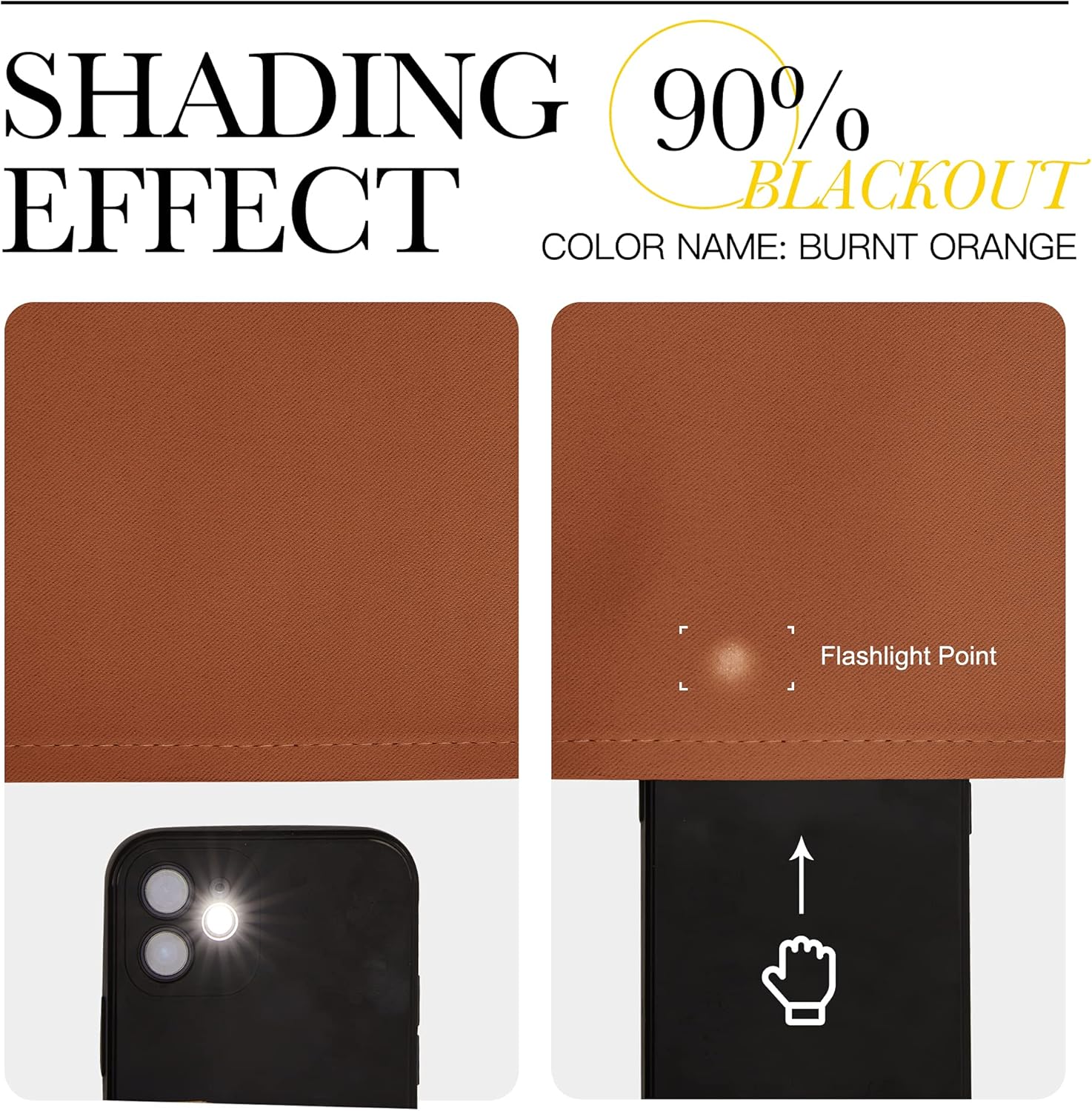 NICETOWN Burnt Orange Blackout Curtains - 55" x 102", 2-Piece Grommet Panels for Modern Dining Room