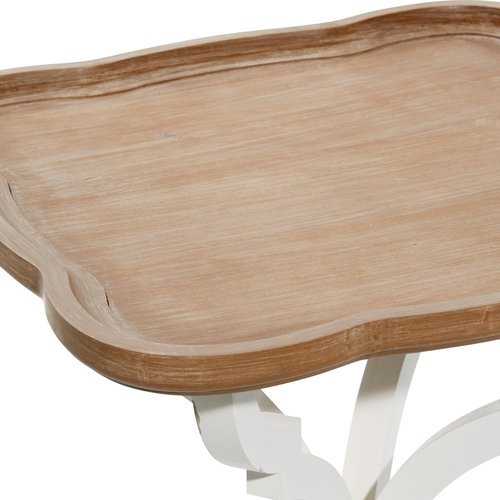 Deco 79 Wooden Side End Accent Table End Table with Brown Wood Top, Side Table 20" x 20" x 25", White