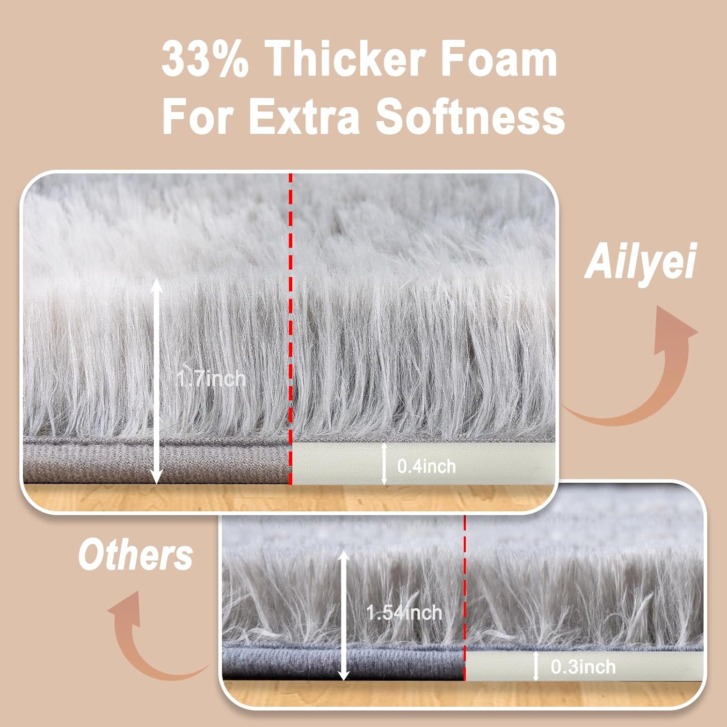 Skiennix Ultra Soft Runner Rug - Non-Slip Rubber Backing & Thick Memory Sponge | 2x3 Feet Tie-Dye Light Grey