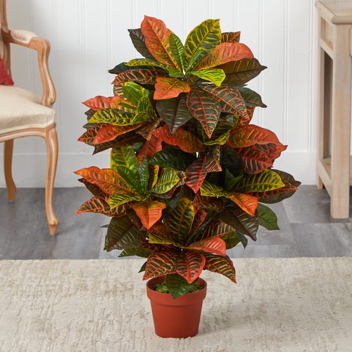 Nearly Natural 36in. Croton Artificial Plant (Real Touch)