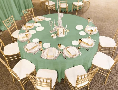 10 Pack Sage Green Tablecloth 90 Inch Round Tablecloth Sage Round Tablecloth Washable Polyester Fabric Bulk Linen Tablecloths Round Table Cover Table Cloths for Parties Wedding Banquet Buffet Dinning