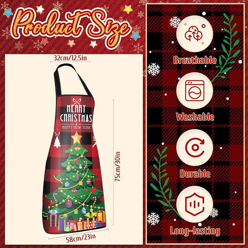 Jeyiour 6-Piece Christmas Apron Set for Women - Cute Style Variation