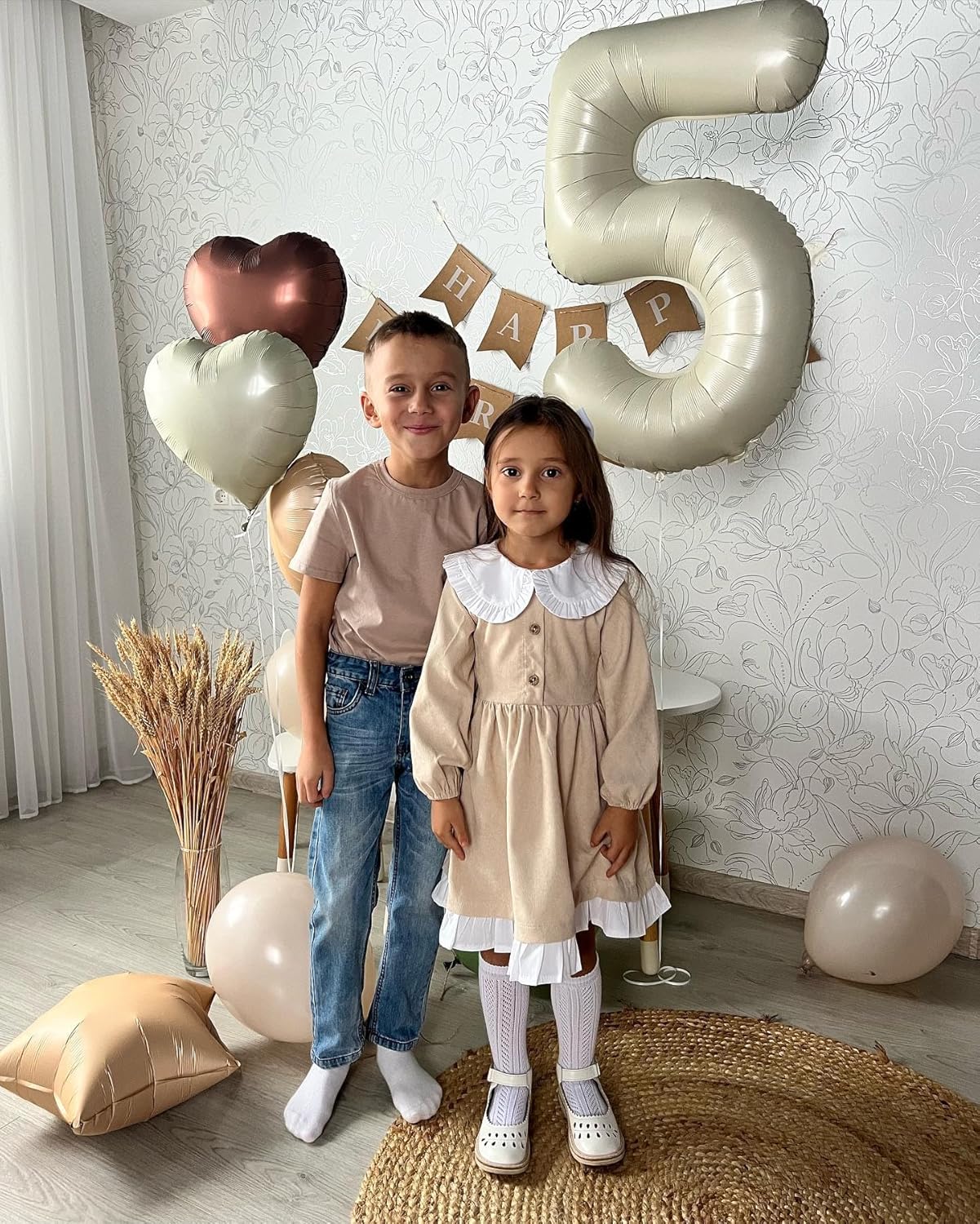 Number 5 Balloon - 40 Inch Cream Birthday Decoration | Perfect for 5th Birthday Party Supplies