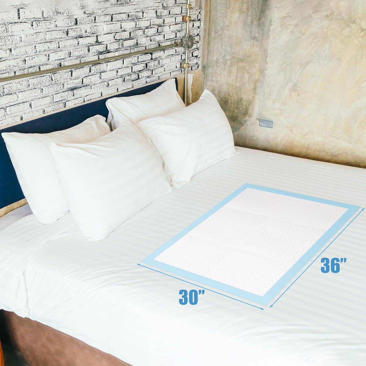 Regine Switzerland Disposable Adult Bed Pads - Super Absorbent XXL Underpads for Incontinence | 30” x 36”, Blue - Heavy Duty & Quick Drying