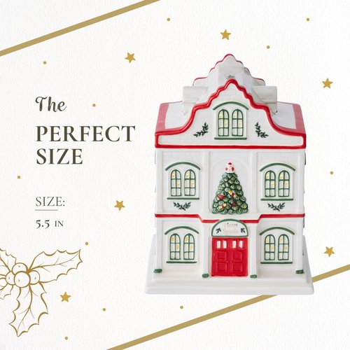 Spode Christmas Tree Miniature Village Figural Decoration, LED Lighted Holiday Village Set, Ceramic Holiday Decor - Timeless Dolomite Collectible for Indoor Display (Hotel)