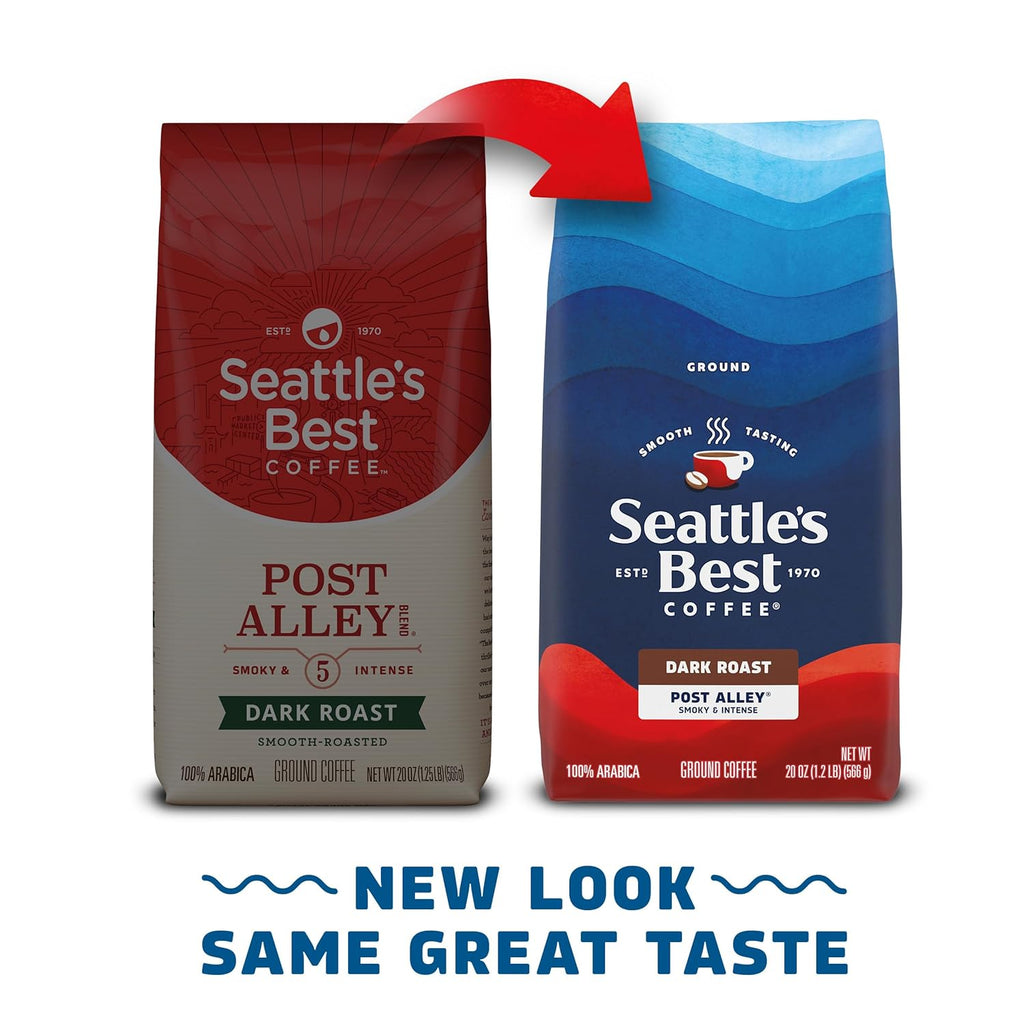 Seattle’s Best Coffee - Dark Roast Ground Coffee | 100% Arabica, 20 oz Bag for Rich Flavor