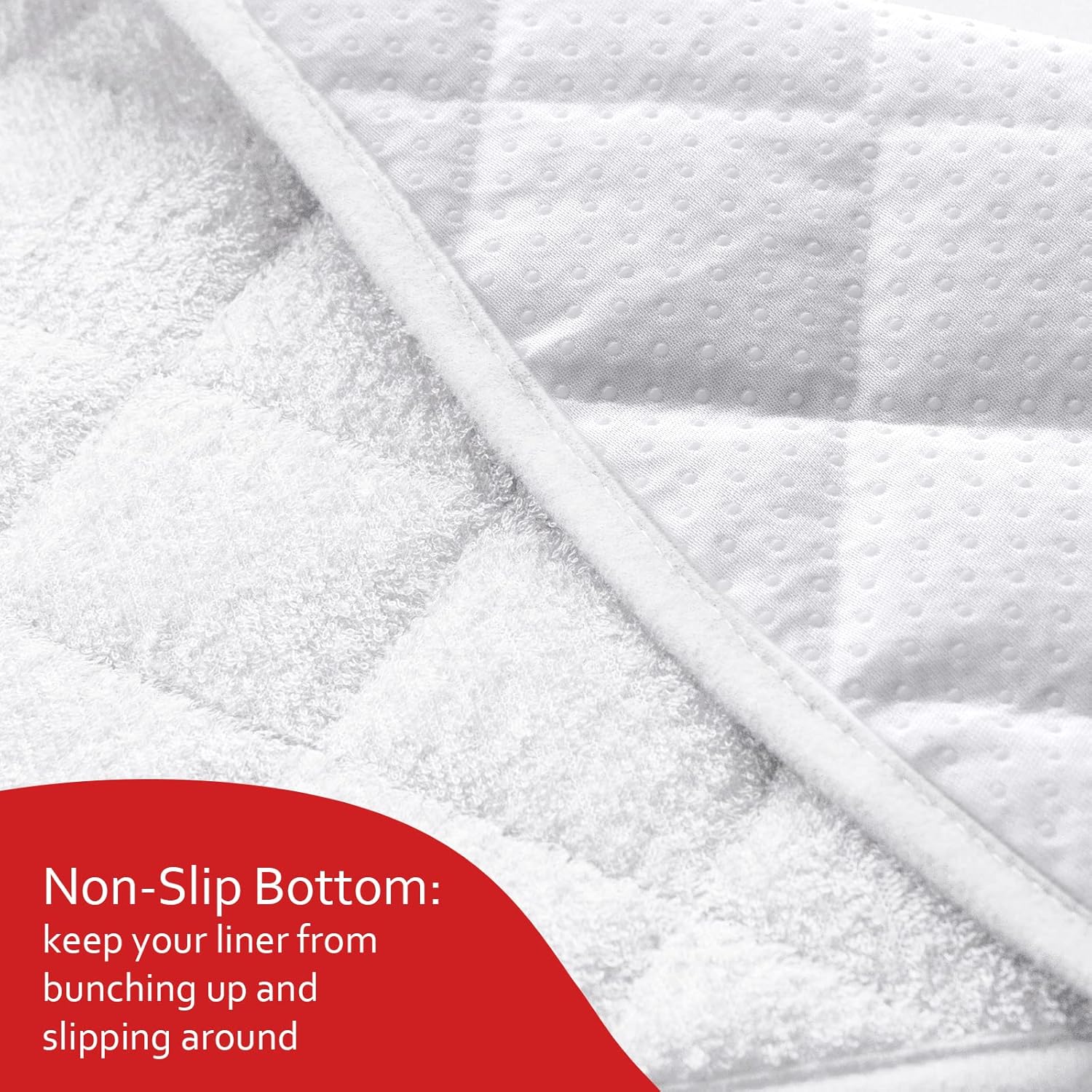 Moonsea Quilted Changing Pad Liners - Thicker, Waterproof & Non-Slip | 3 Pack in White