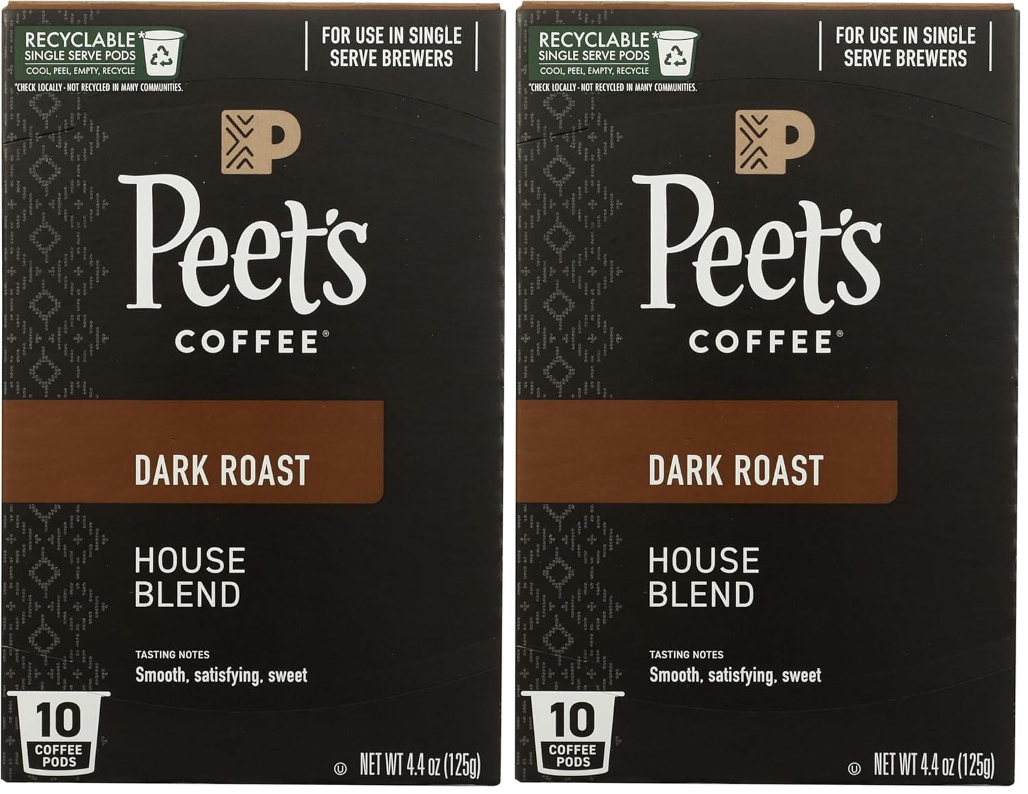 Peet's Coffee House K-Cup Coffee Pods - Dark Roast for Keurig Brewers | 10 Pods (Pack of 2)