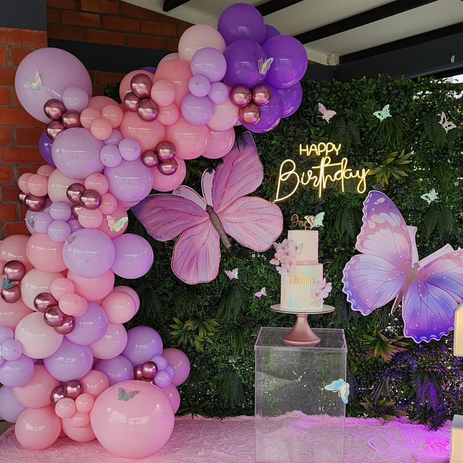 Regine Switzerland 60 Pcs Pastel Metallic Balloons - Pink & Purple Confetti for Birthday & Bridal Showers